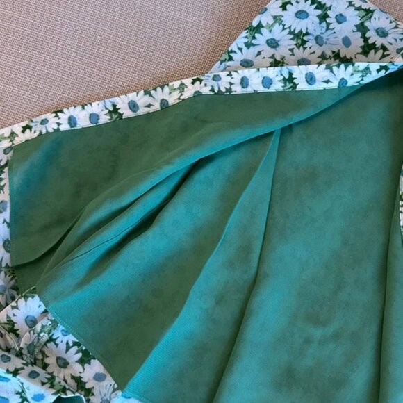 Reformation Ceara Midi Dress - Daisy Meadow Green White Floral V Neck French Sz8 - Picture 7 of 9